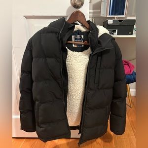 Boys lined winter coat with hood